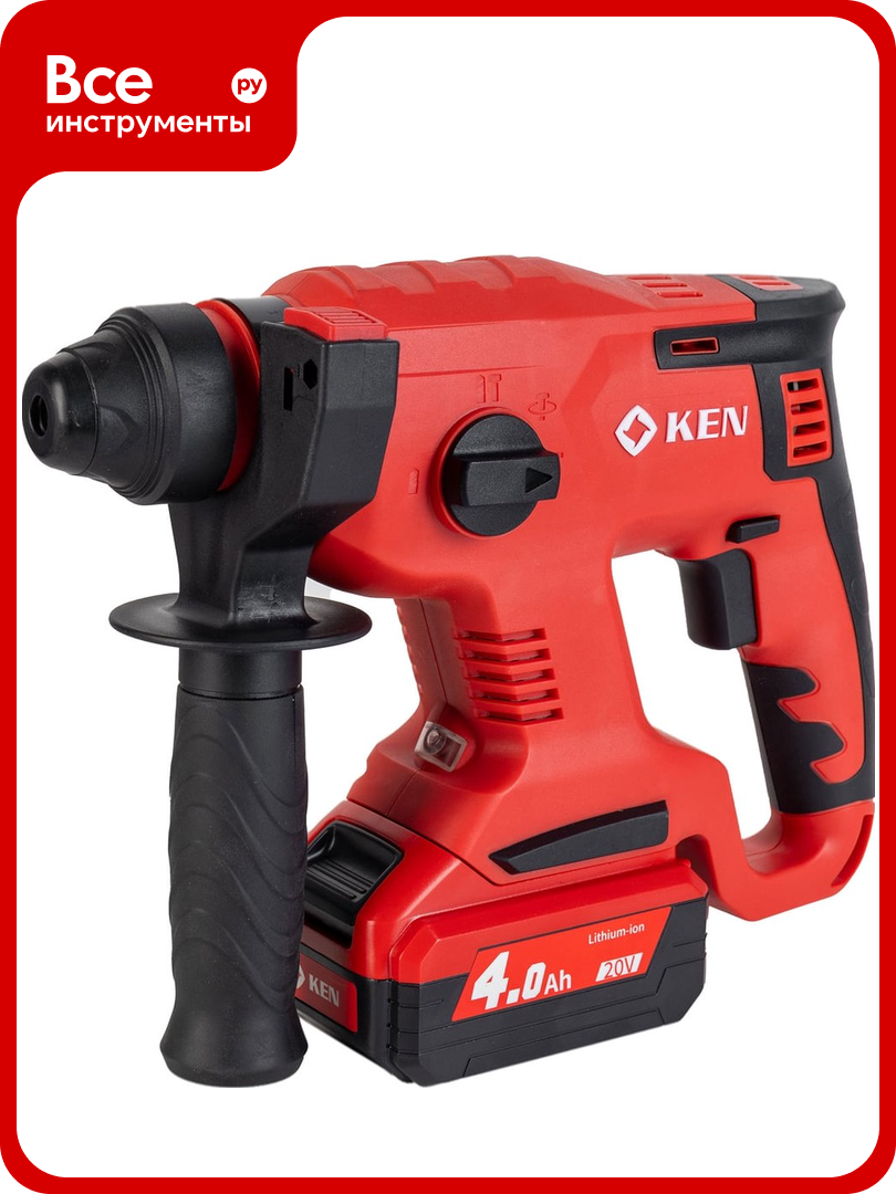 Перфоратор KEN BL2120-40C (20V 4.0AhВ) с регулировкой оборотов 3-22 мм 0-1400об/мин 115.413.9405