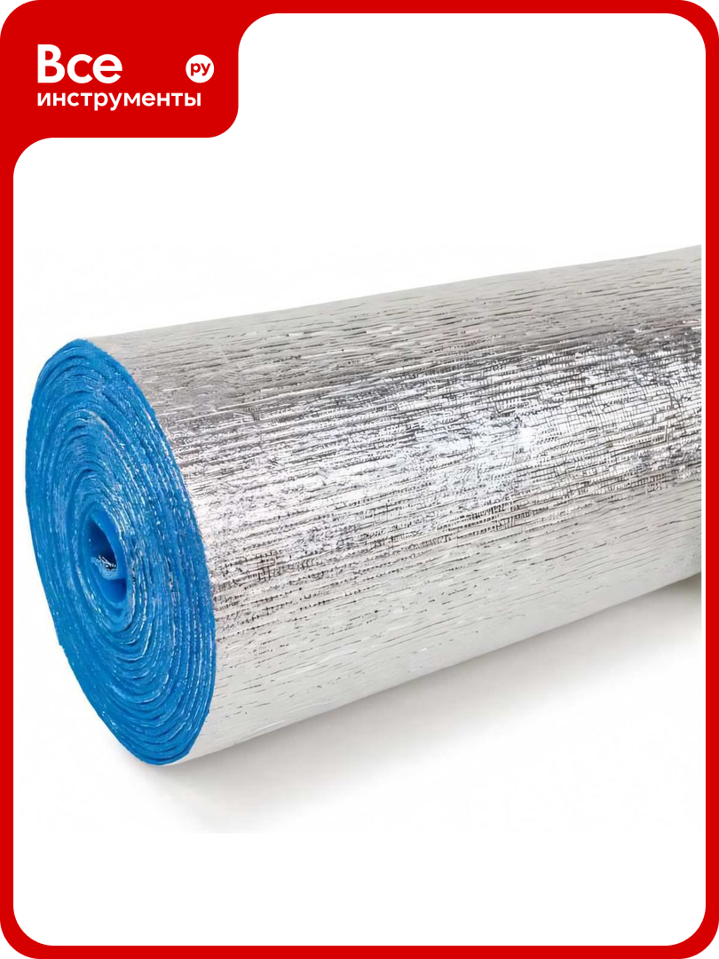 Самоклеющая теплоизоляция с фольгой НПС Развитие НПЭ-ЛФ тип С 10 мм 0.6x10 м 6 кв. м 4620018381821