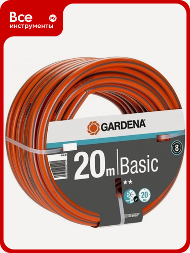Изображение товара Шланг, Gardena, Gardena Basic 1", 20 м 18146-29.000.00, умеренной интенсивности использования, прекрасно