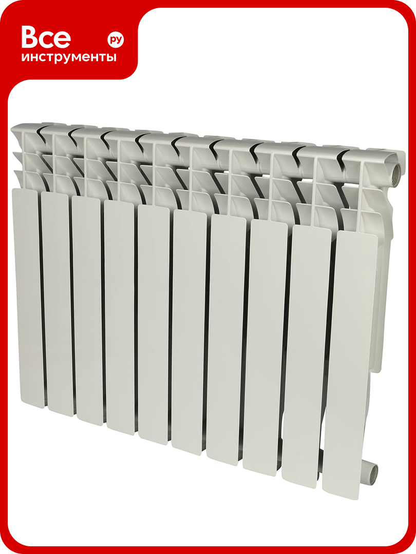 Алюминиевый радиатор ROMMER Plus 500 10 секций RAL9016 89566