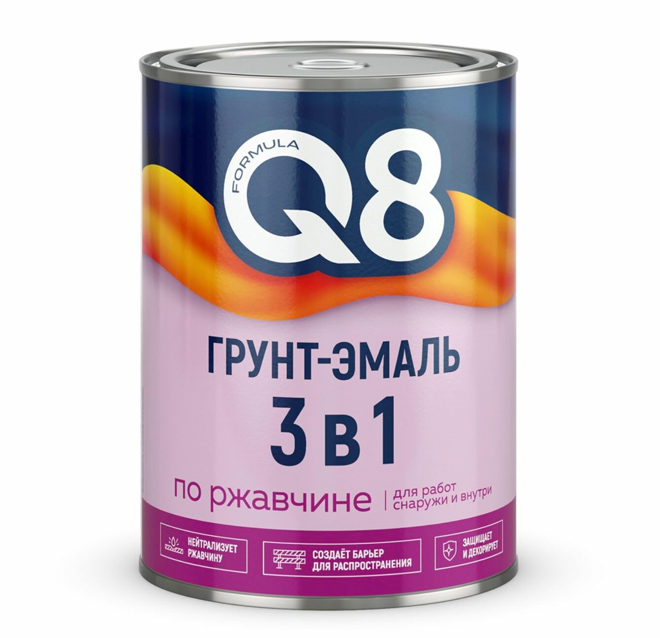 Грунт-эмаль по ржавчине Formula Q8  красно-коричневая 08 кг (1/14)
