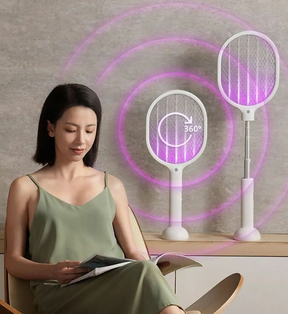 Электрическая мухобойка Qualitell TelescopicElectric Mosquito Swatter L1(ZSS220907) White