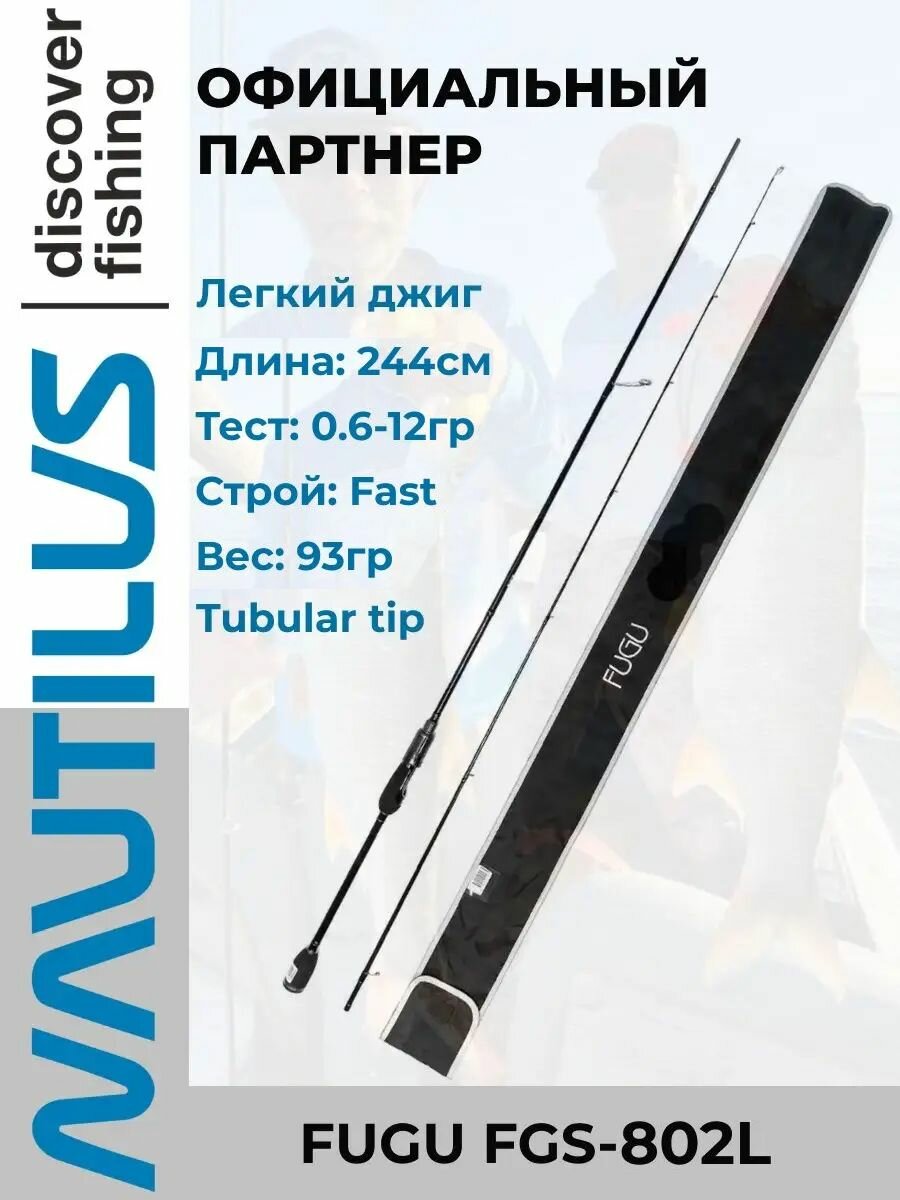 Спиннинг Nautilus Fugu FGS-802L 244см 0.6-12гр