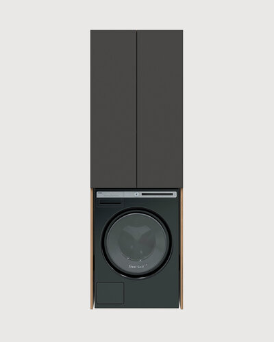 Изображение товара Шкаф для стиральной машины напольный Vannika Kanna для ванной комнаты, дуб вотан, графит софт