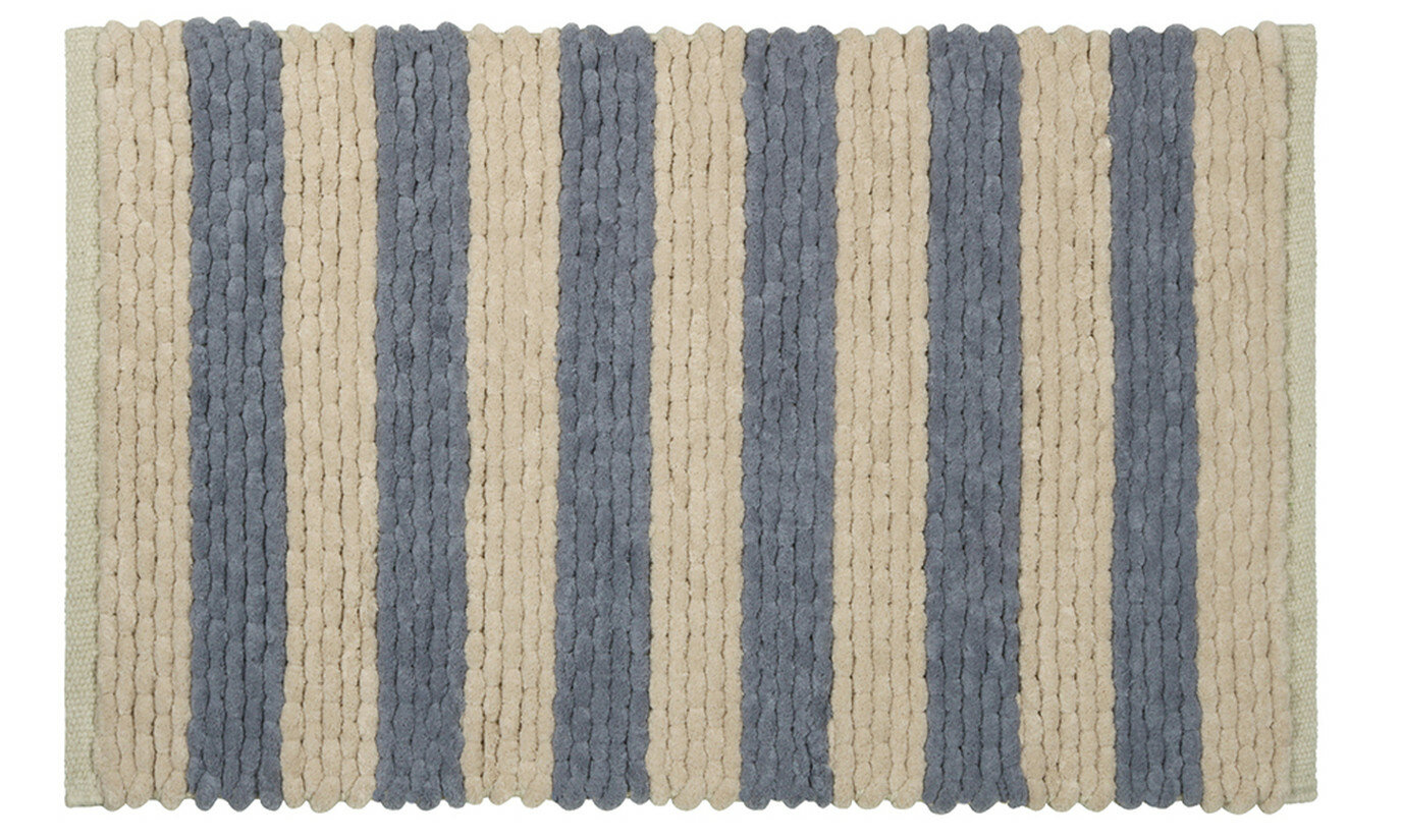 Коврик для ванной 1-ый сине-бежевый amber 50х80 см