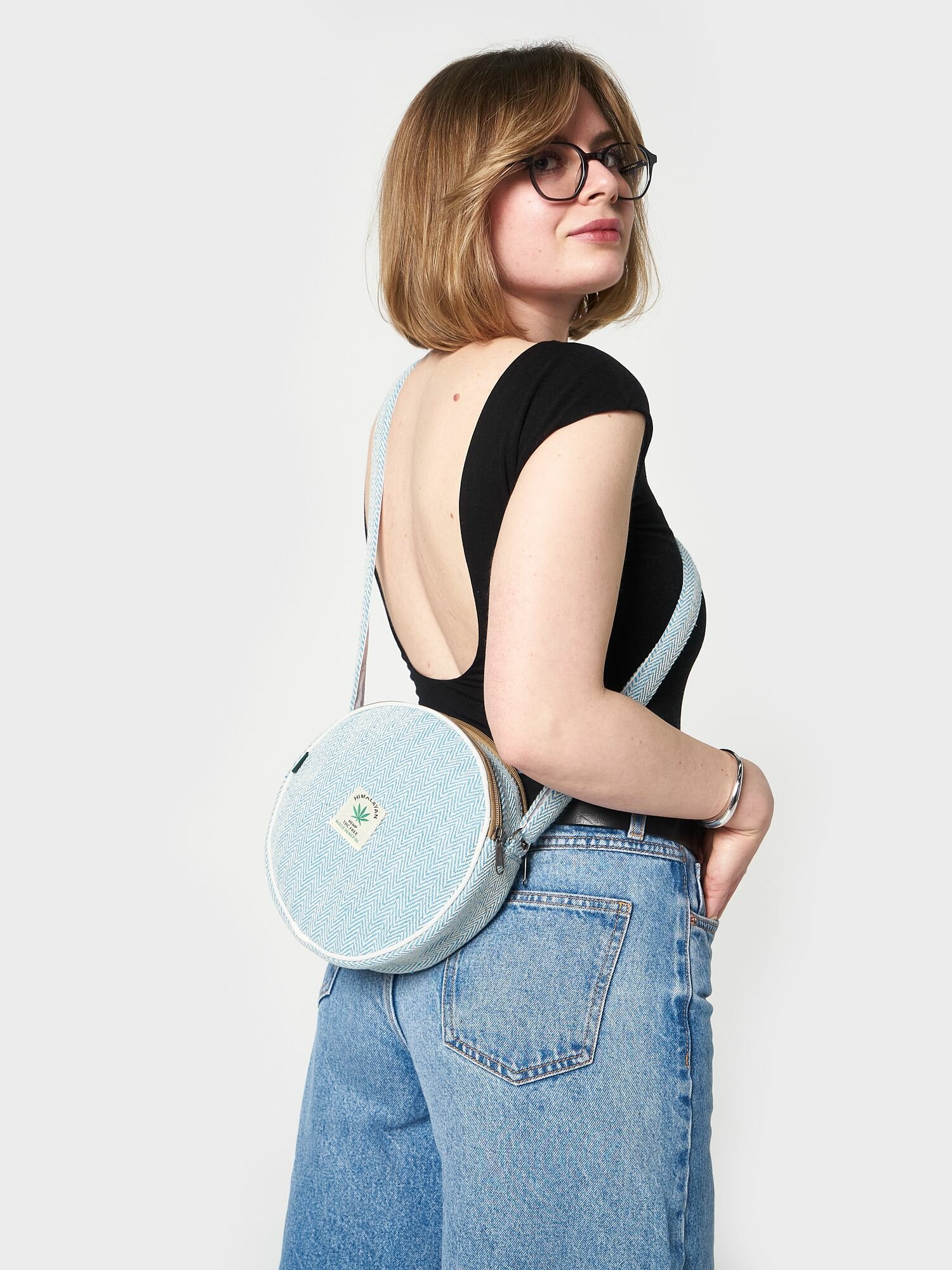 Сумка таблетка , голубой/белый — фото 1