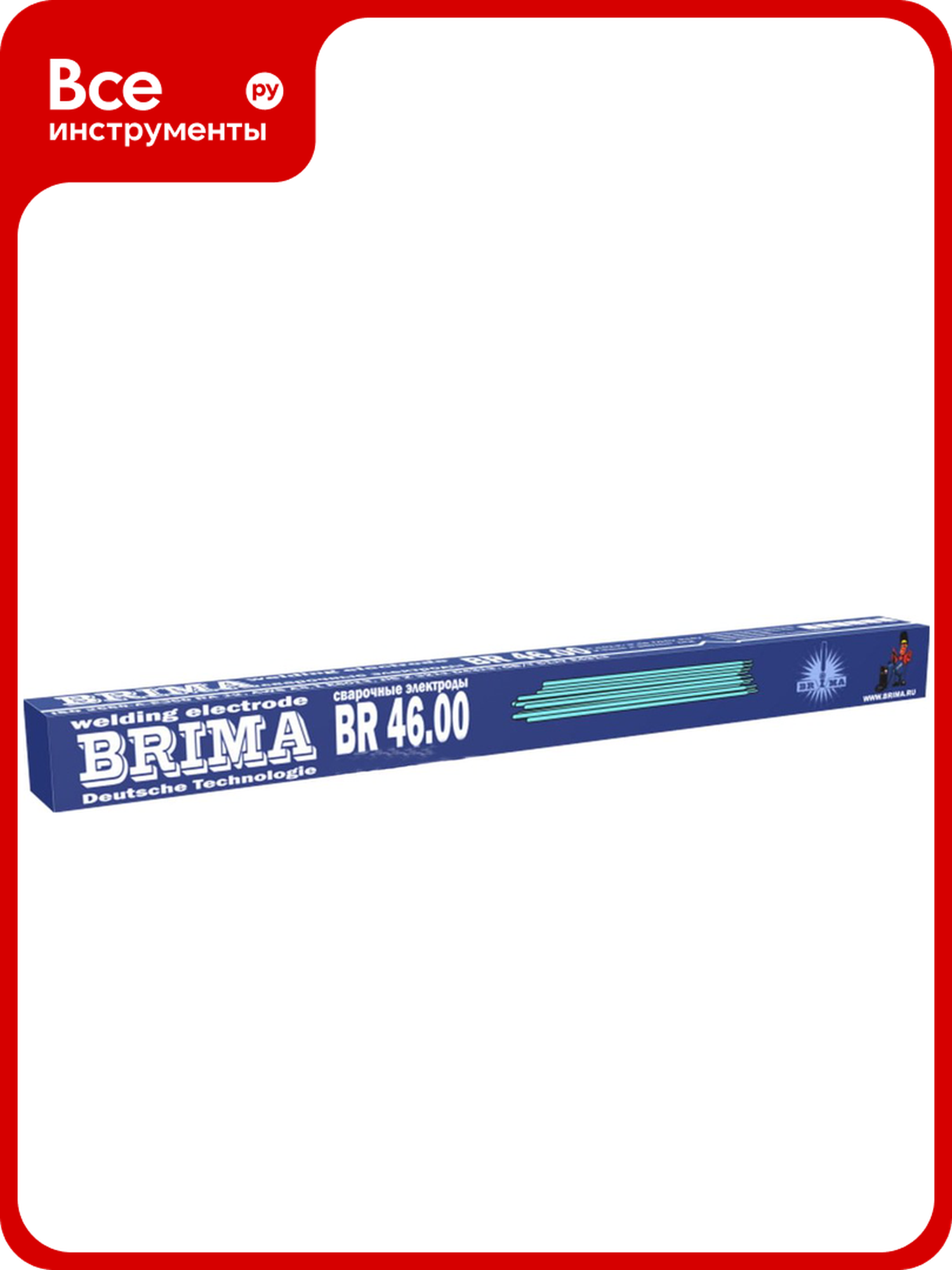 Электроды Brima BR 46.00, рутил-целлюлозные, для углеродистой стали, 2,5 мм