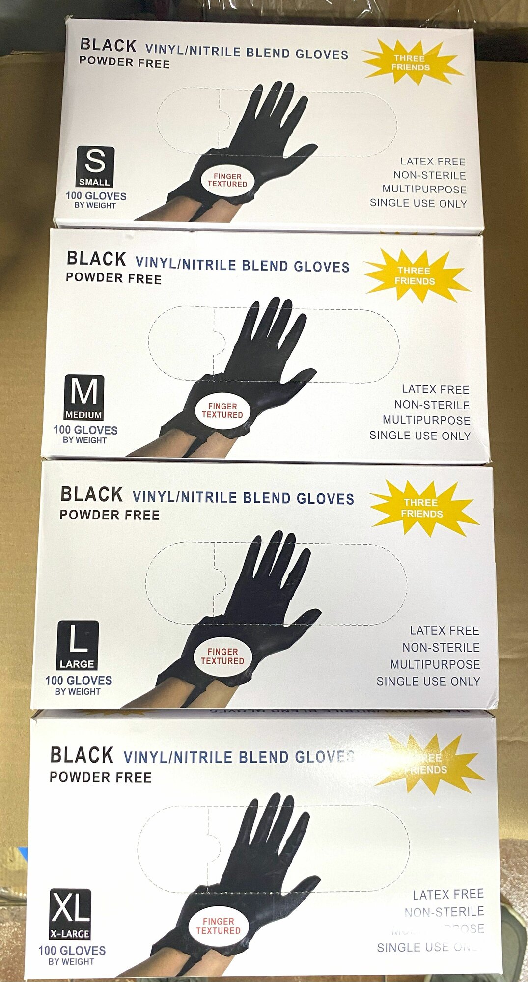 Перчатки нитрил-винил черные Black vinyl/nitrile bleng gloves 