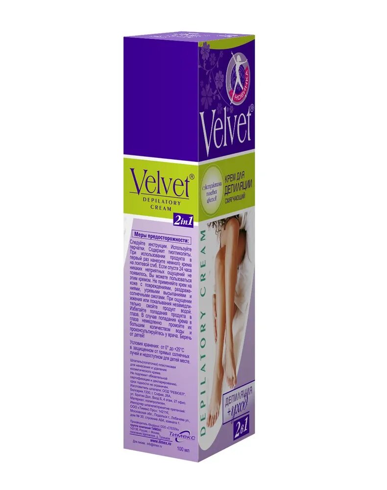 Изображение Velvet Крем для депиляции 2 в 1 смягчающий с экстрактом полевых цветов 100 мл