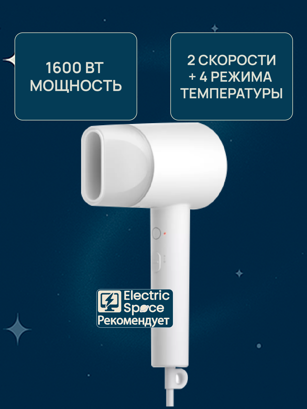Фен Xiaomi Mijia H300 (CMJ01ZHM), белый, версия CN, 3 режима — фото 1