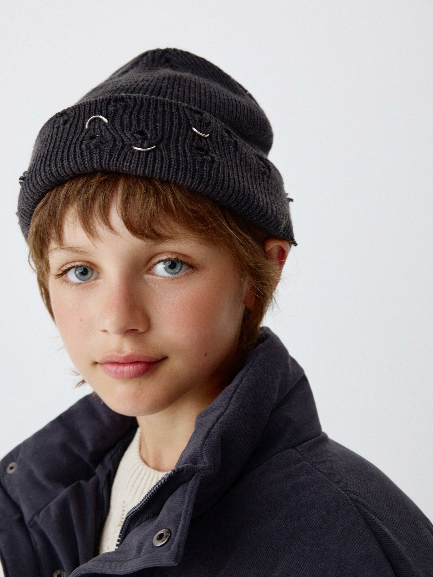 Шапка-бини Sela для мальчиков размер 54 антрацитовый