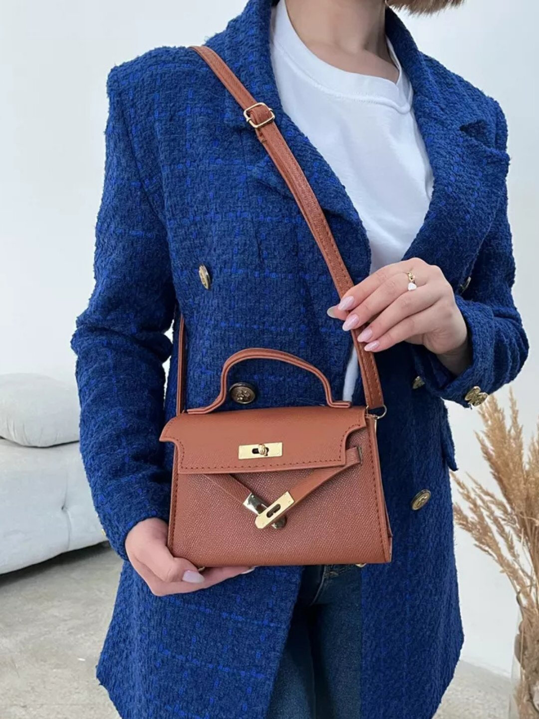 Сумка  Мини-сумка Hermes Kelly Style, оранжевый