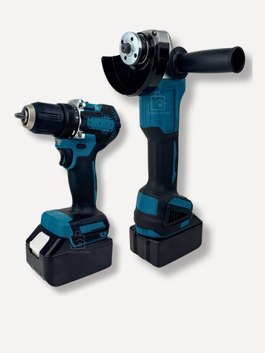 Изображение товара Набор аккумуляторных инструментов, 2 в 1, дрель-шуруповёрт и УШМ, 21В, 2 аккумулятора бесщеточный двигатель