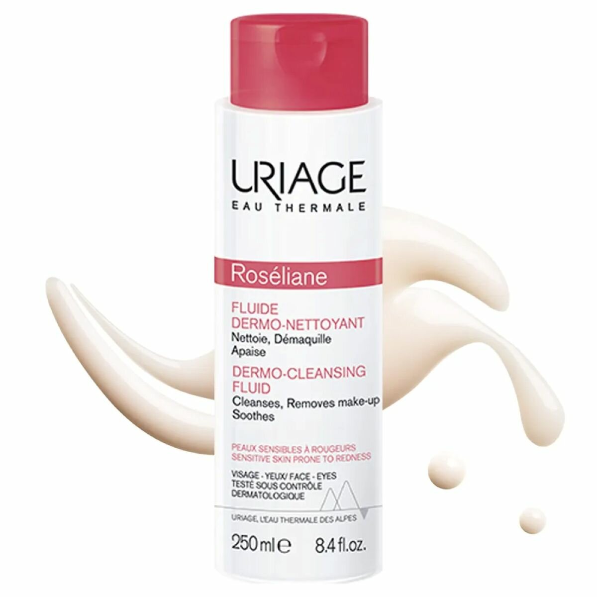 УРЬЯЖ РОЗЕЛЬЯН Дермоочищающая эмульсия для лица 250 мл  URIAGE Roseliane DermoCleansing Fluid