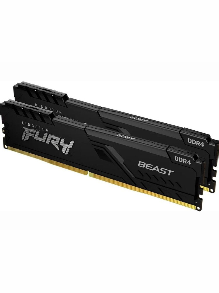 Модуль памяти DIMM 32Gb 2х16Gb DDR4 PC-28800 3600MHz Kingston Fury Beast Black (KF436C18BBK2/32-SP) — фото 1