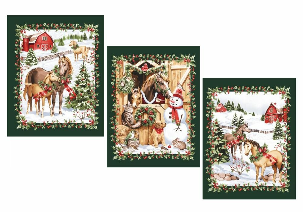 Комплект полотенец 48*60 см 3 шт рогожка (Волшебный Новый год)