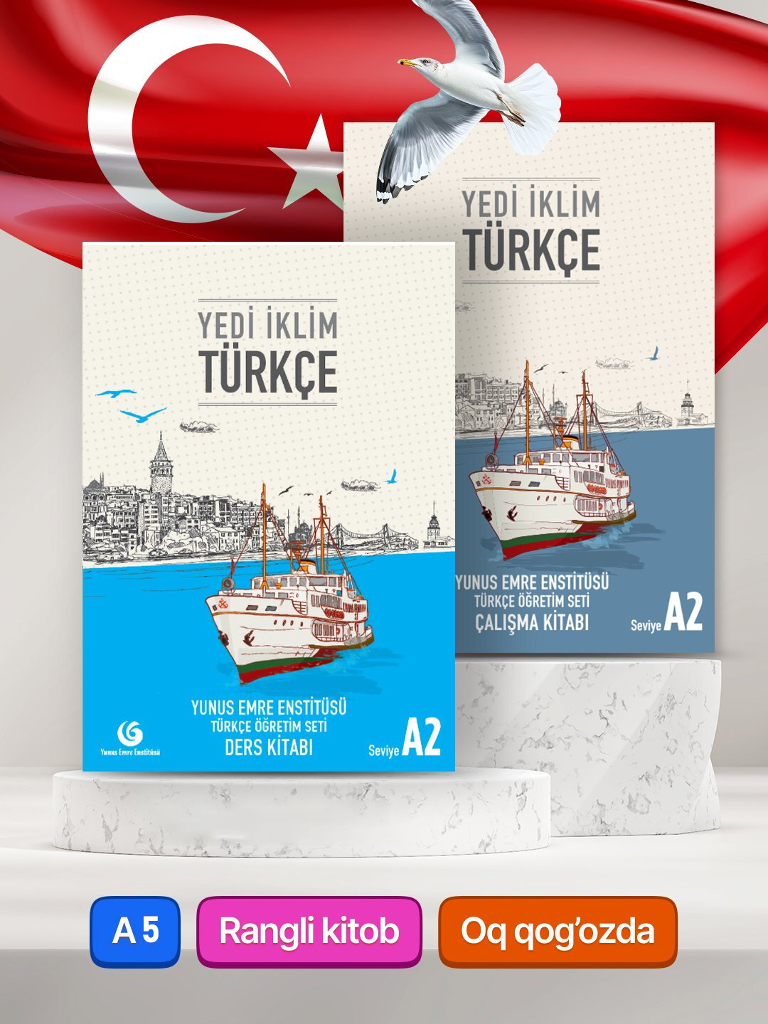 Учебник Yedi Iklim "Turkce A2" с рабочей тетрадью, для изучения турецкого языка