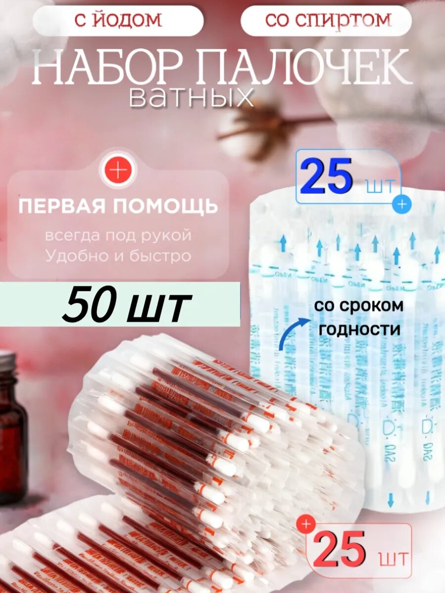 Ватные палочки с йодом и спиртом