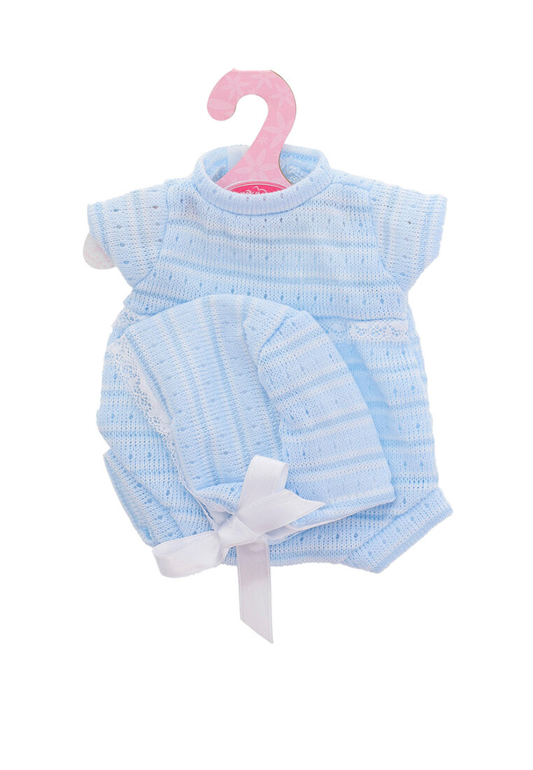 91033-3 Комплект одежды для кукол 33 см, голубое боди-комбинезон, шапка