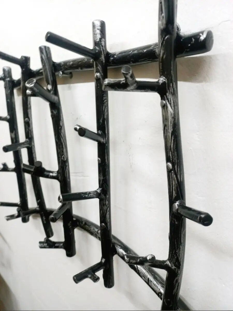 Настенная ключница Студия Кованой Мебели Нива №010, античное серебро, ручная ковка, 33x43 см — фото 1