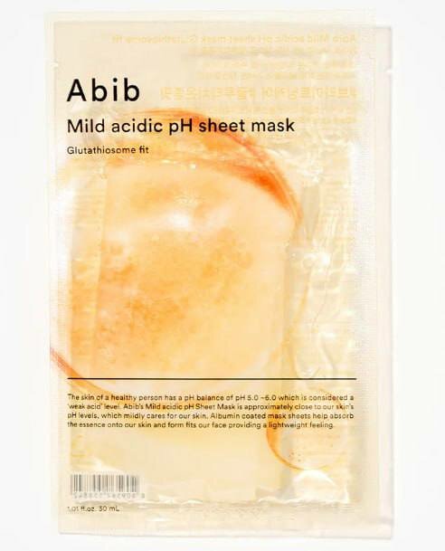 Маска Abib "Mild Acidic pH Sheet Mask Glutathiosome Fit", для всех типов кожи, с осветляющим эффектом, 30мл