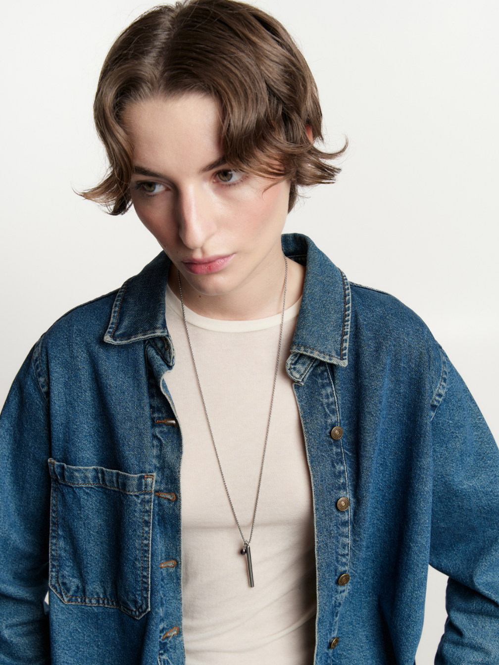 Цепь RESURS, 1 шт., длина 75 см, серый, фиолетовый, синий, серебряный, черный — фото 1