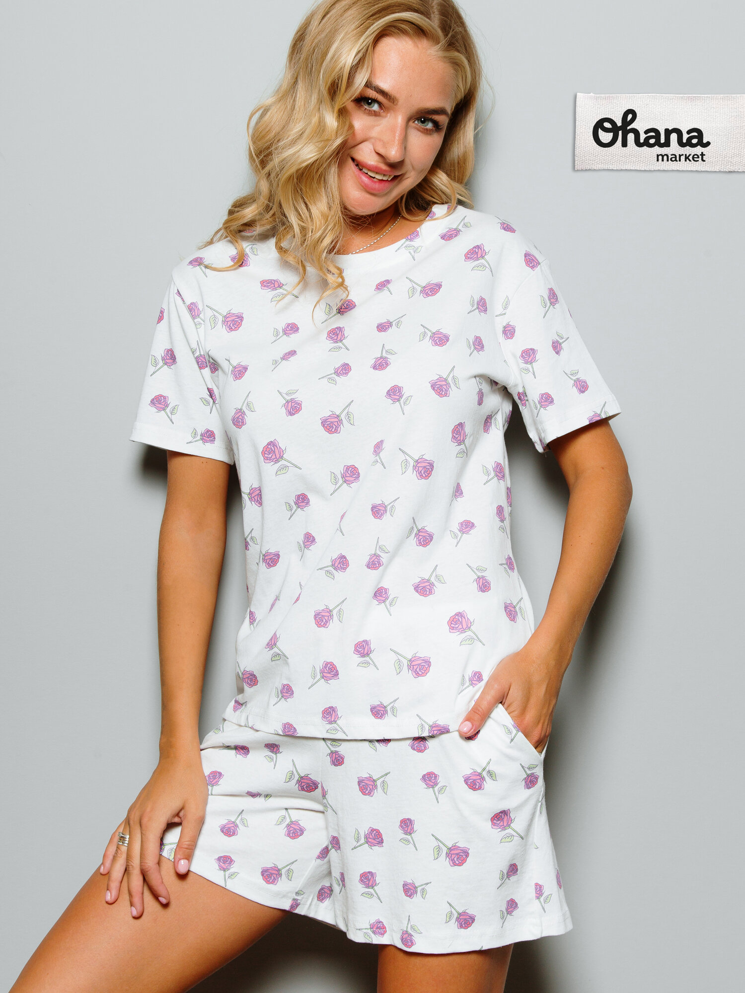 Пижама Ohana market с шортами и футболкой