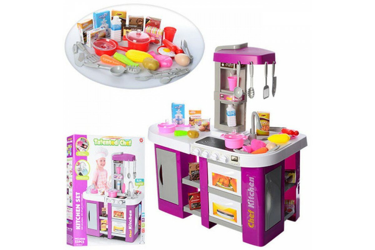 Детская кухня 53шт, многофункциональный набор, для девочек, 1-7 лет. — фото 1