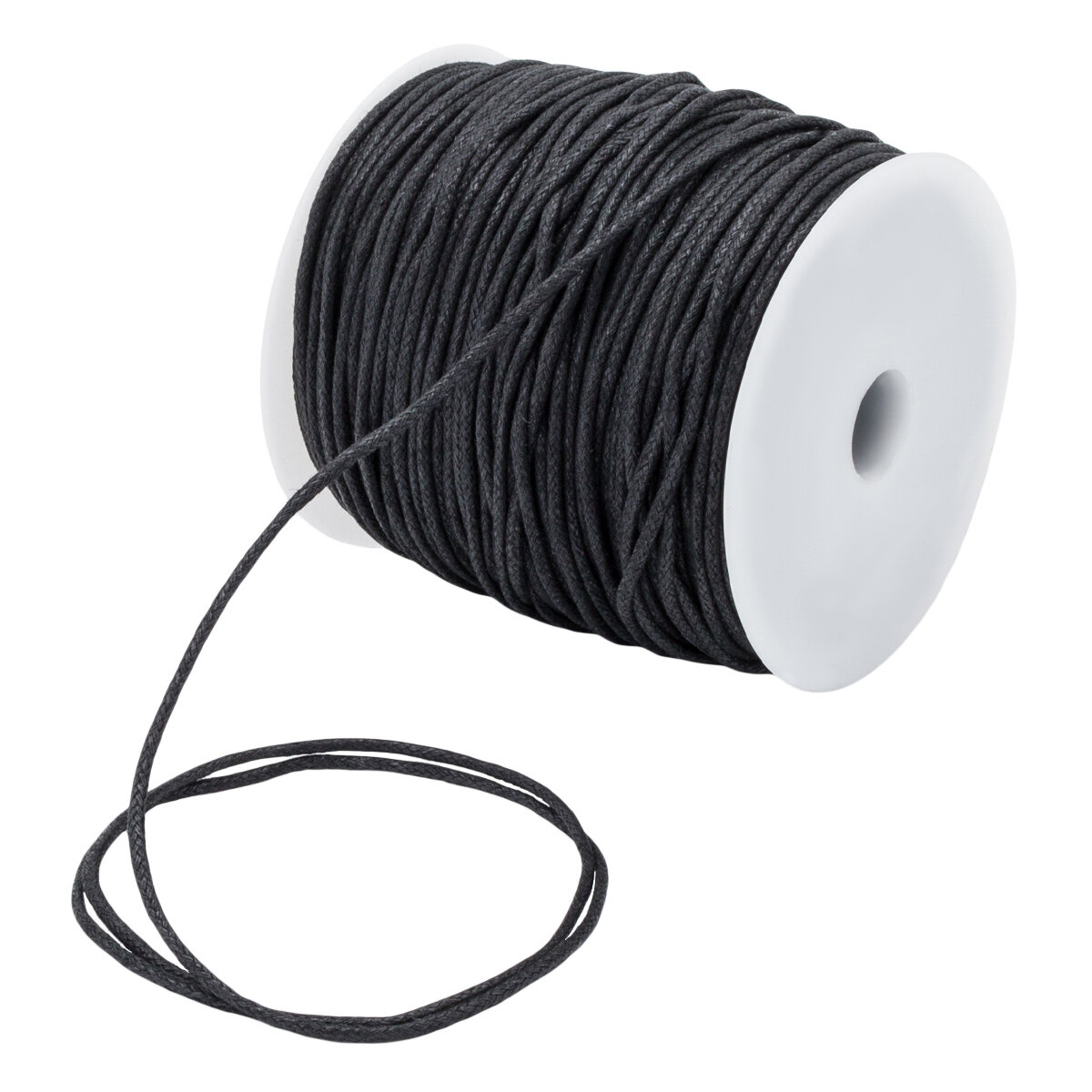 Шнур для рукоделия вощеный 2 мм*100 м для создания браслетов и украшений черный Айрис