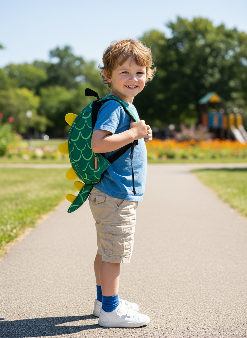 Рюкзак детский Daniele Patrici для мальчиков цвет зелёный жёлтый Дино