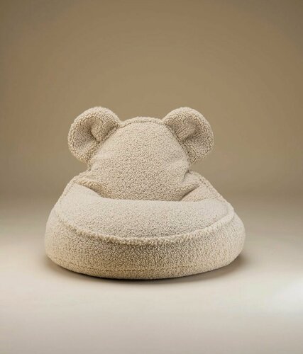 Изображение товара Кресло-мешок детское с ушками Myakish Искусственный мех Бежевое