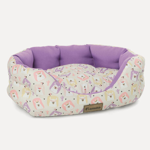 Изображение товара Лежанка для собак и кошек овальная "Лама", размер S 44*36*15см, бренд Gamma