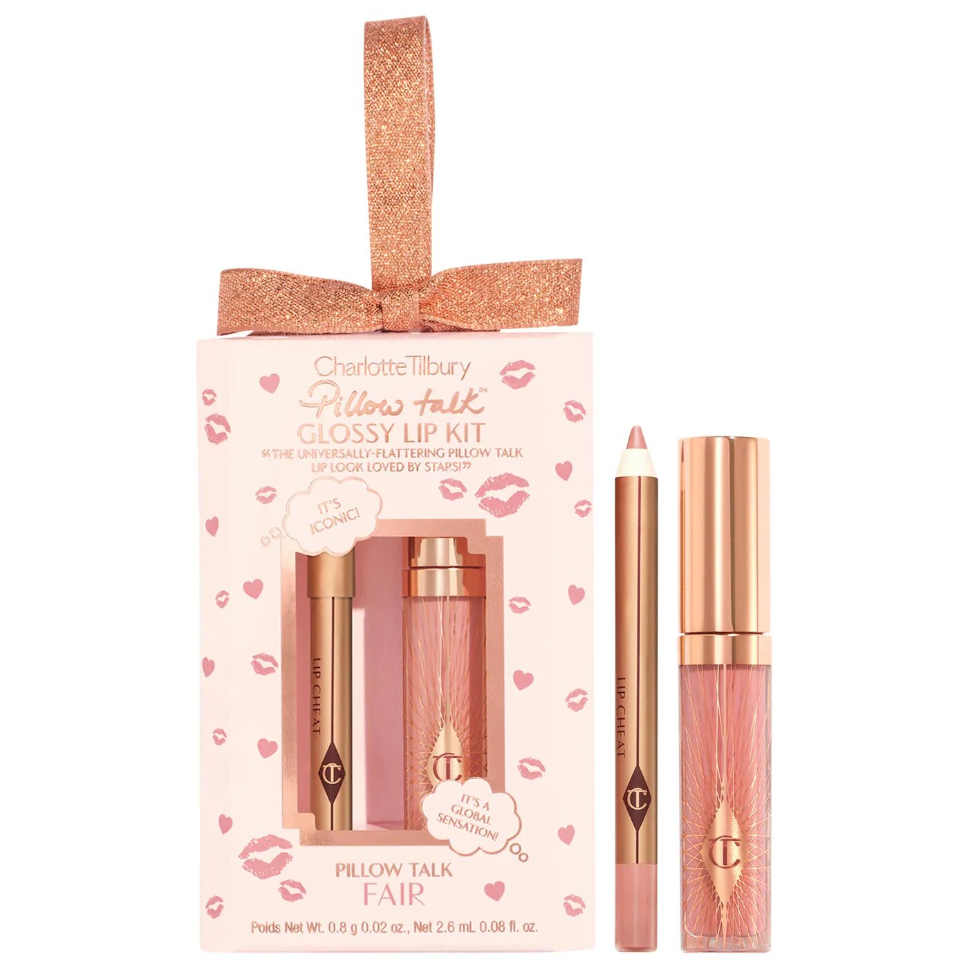 Набор для губ Charlotte Tilbury Mini Pillow Talk Glossy Lip Duos / оттенок Pillow Talk Fair