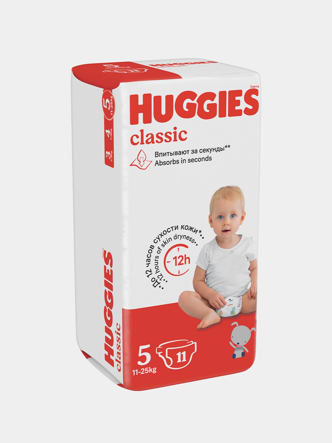 Подгузники Huggies Classic 5 (11-25кг), 11 шт. — фото 1