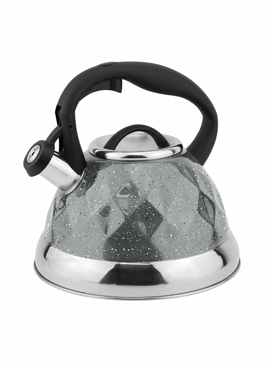 HausRoland чайник из нержавеющей стали со свистком, пластиковая ручка, 3 цвета - Серый
