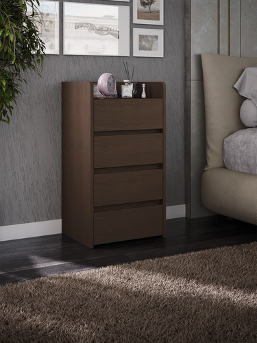 Изображение товара Тумба Vitto-155 венге с ящиками и полкой, прикроватная, для прихожей, под стол, в коридор, в спальню, офисная, напольная