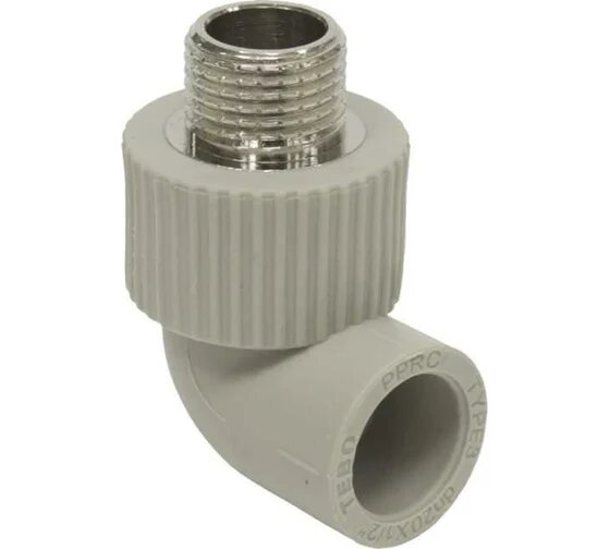 Угольник комбинированныйPPR 20x3/4 НР серый