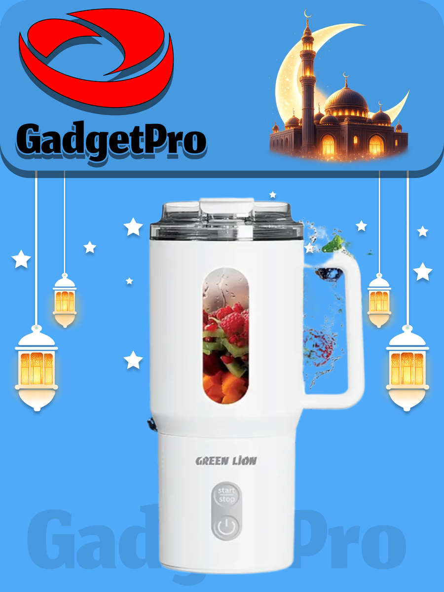 Портативная соковыжималка Green Lion Mug Blend, 500 мл, 70 Вт, 2×1500 мАч, IPX6, Type-C, LED-индикатор, белая