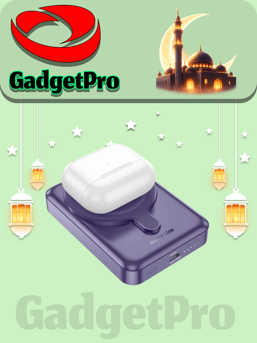 Внешний аккумулятор Green Lion MagSafe 10000mAh: портативная зарядка с поддержкой MagSafe, быстрая зарядка, черный