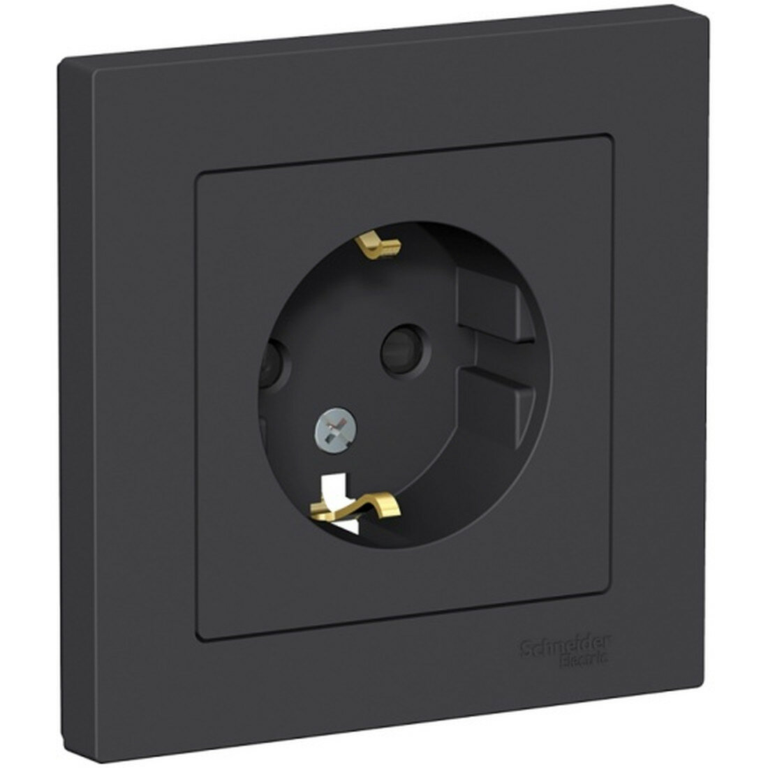 Розетка Systeme Electric (schneider Electric) SCHNEIDER ELECTRIC ATLASDESIGN 16А, в сборе, карбон ATN001044