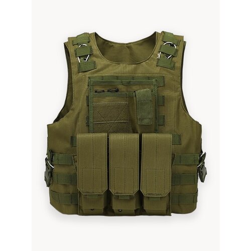 Жилет разгрузочный тактический с подсумками и системой быстрого сброса, оливковый