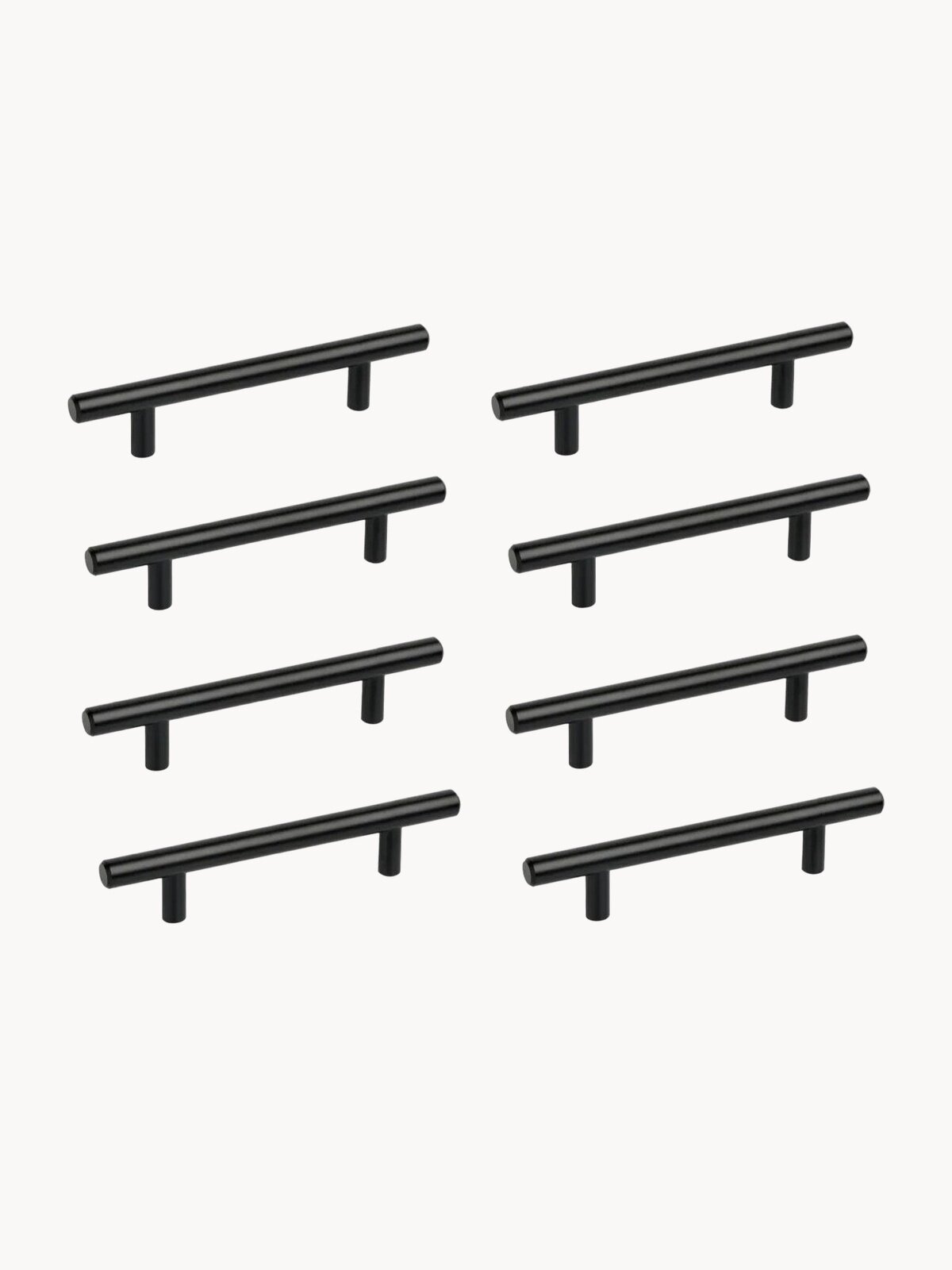 Мебельная ручка - рейлинг из нержавеющей стали 256мм / 356мм, D12мм, чёрный 8 шт