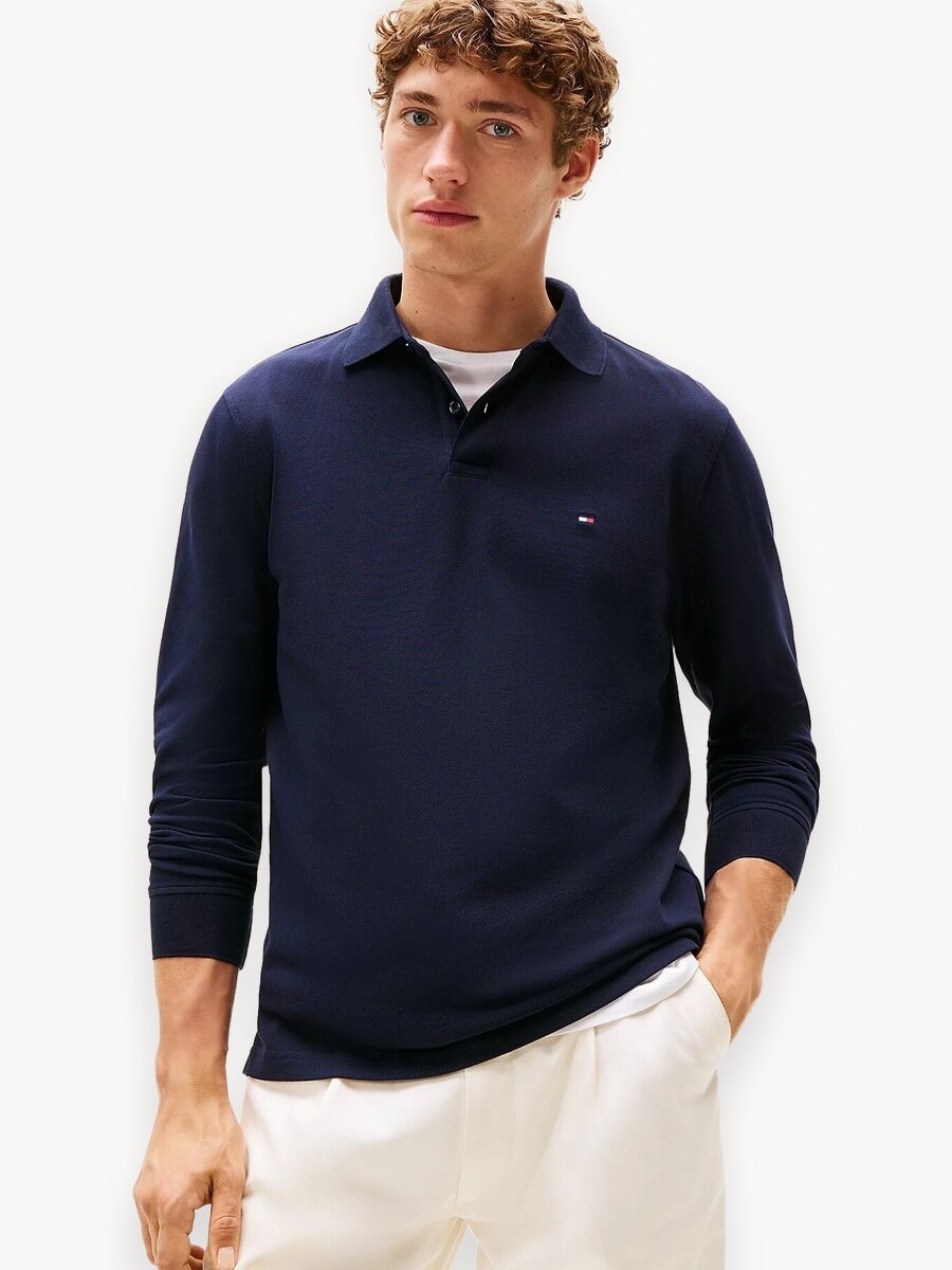 Поло TOMMY HILFIGER, размер XL, темно-синий
