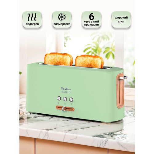 фото Тостер tesler tt-140 green