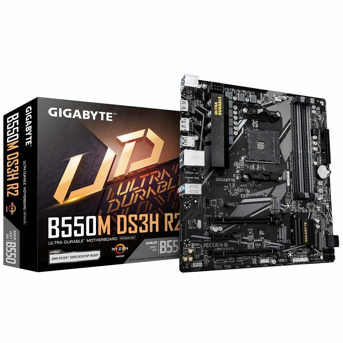 Материнская плата Gigabyte B550M DS3H R2, AM4, AMD B550, Micro-ATX, RTL (B550M DS3H R2)