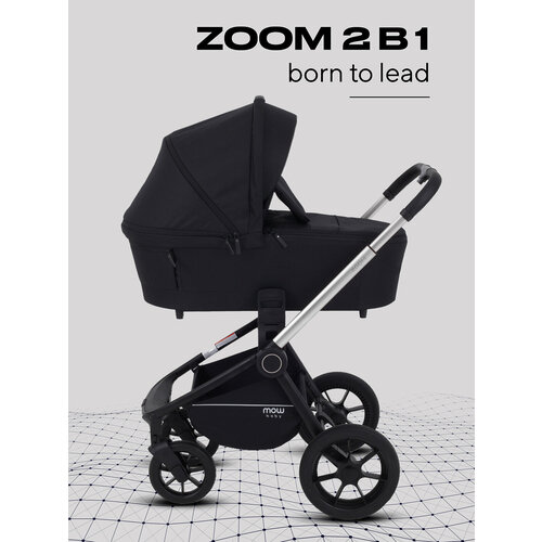 фото Коляска детская mowbaby "zoom"pu (2в1) ra086 silver black