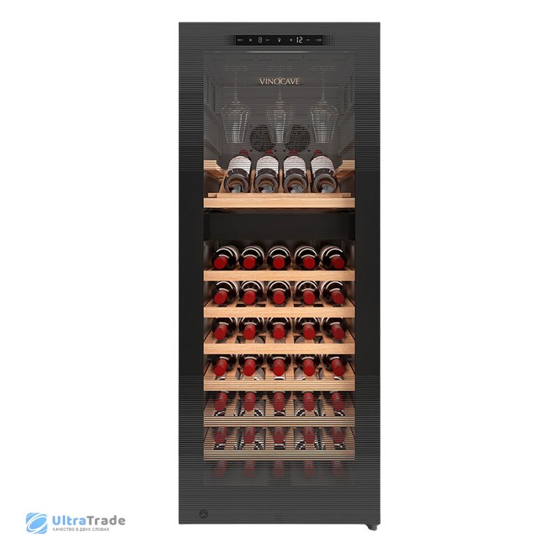 Винный шкаф с постоянной температурой и воздушным охлаждением Vinocave Wine Cabinet With Constant Temperature 78 bottles (CWC-200BJPGZ) (два диапазона температур)