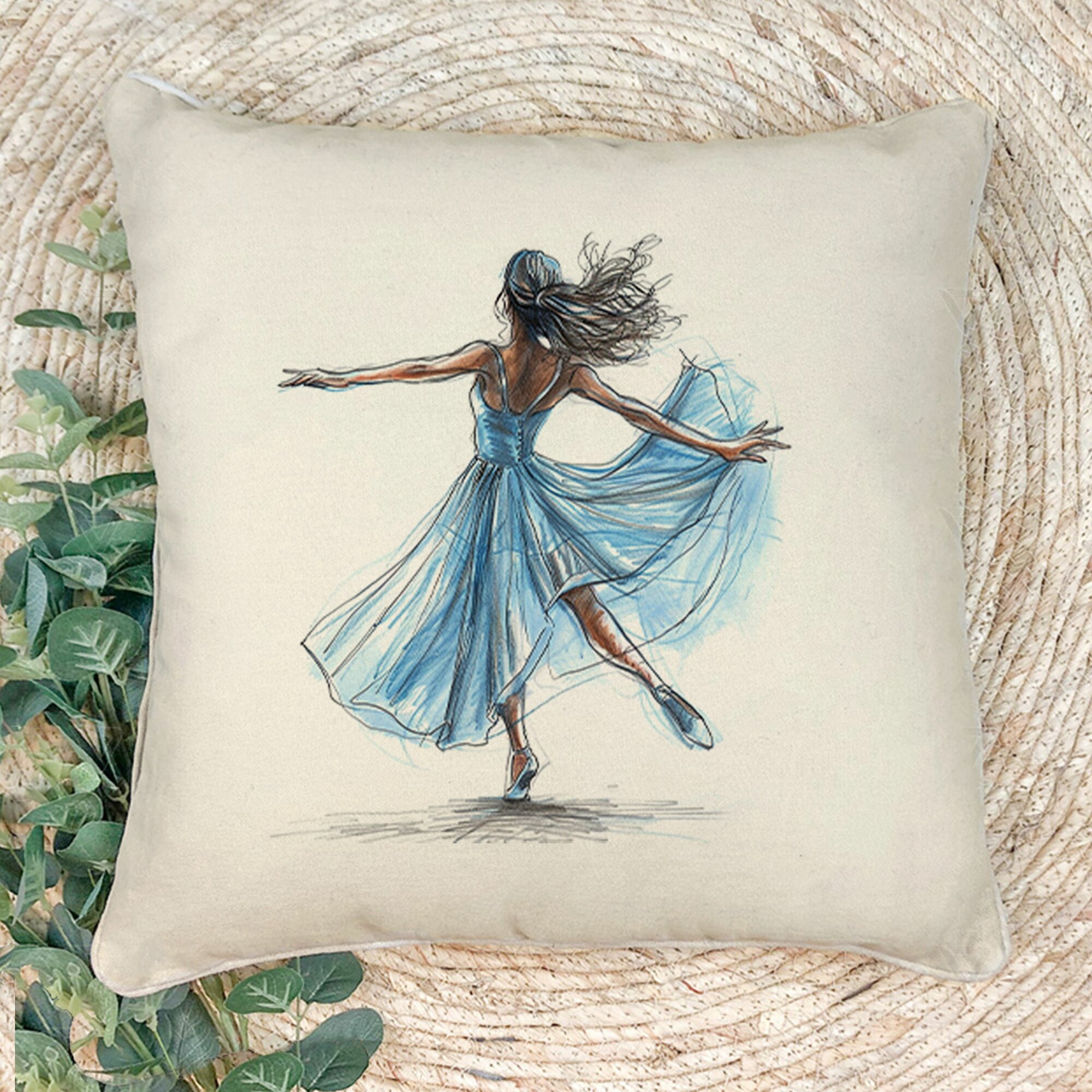 Наволочка для декоративной подушки Gerasim "Балетное па", 41*41 см, эко-ткань хлопок/полиэфир