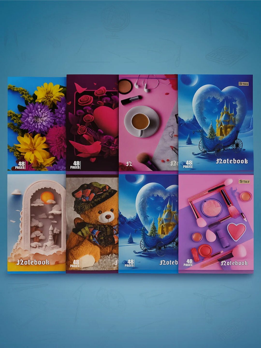 Тетрадь общая, Star, в клетку, 48 листов, 5 шт (для девочку) — фото 1