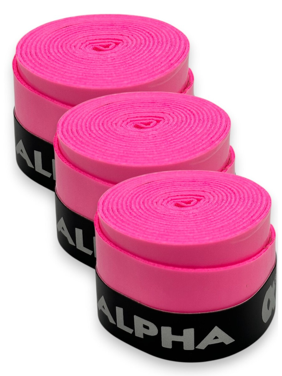 Профессиональная намотка ALPHA на ракетки 3 шт, розовая, 110 см